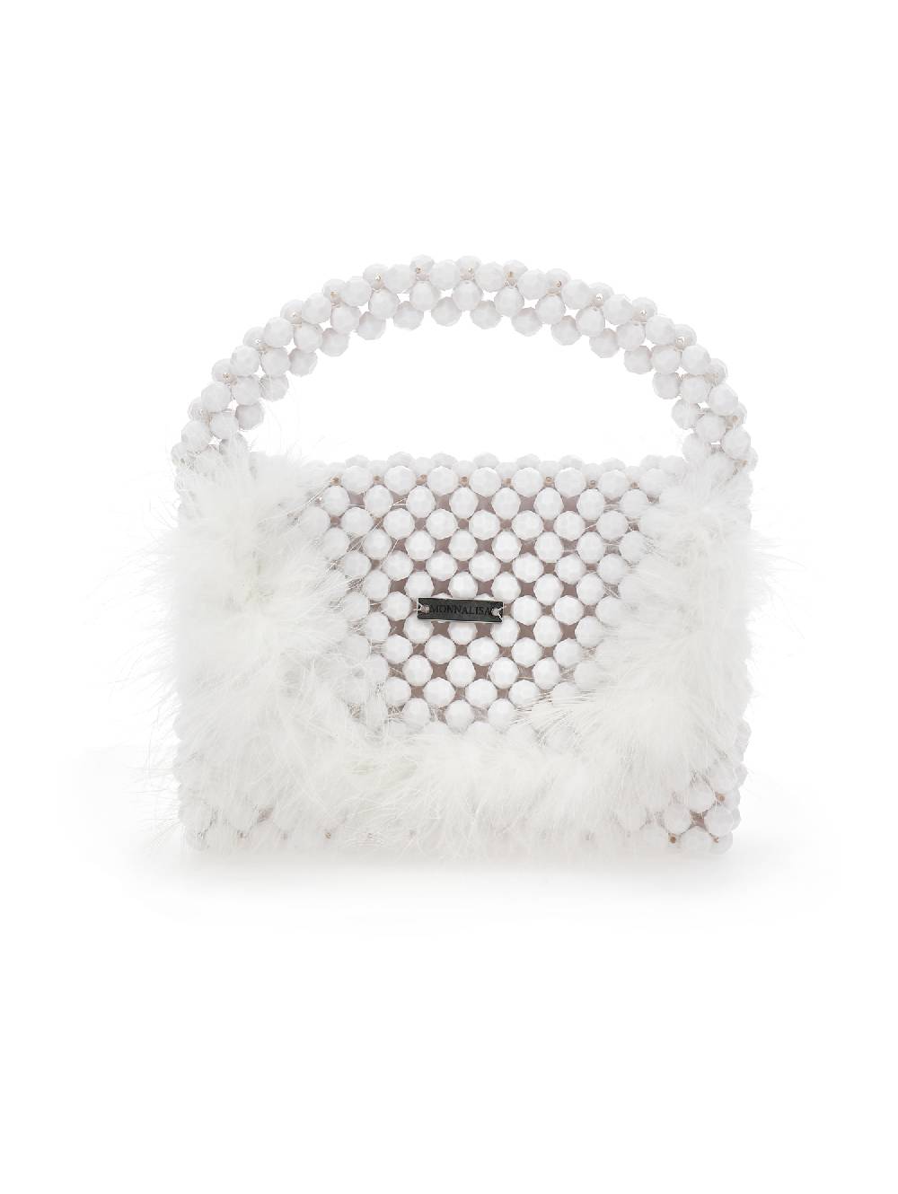 Monnalisa Borsa crystal con piume Fornitura limitata