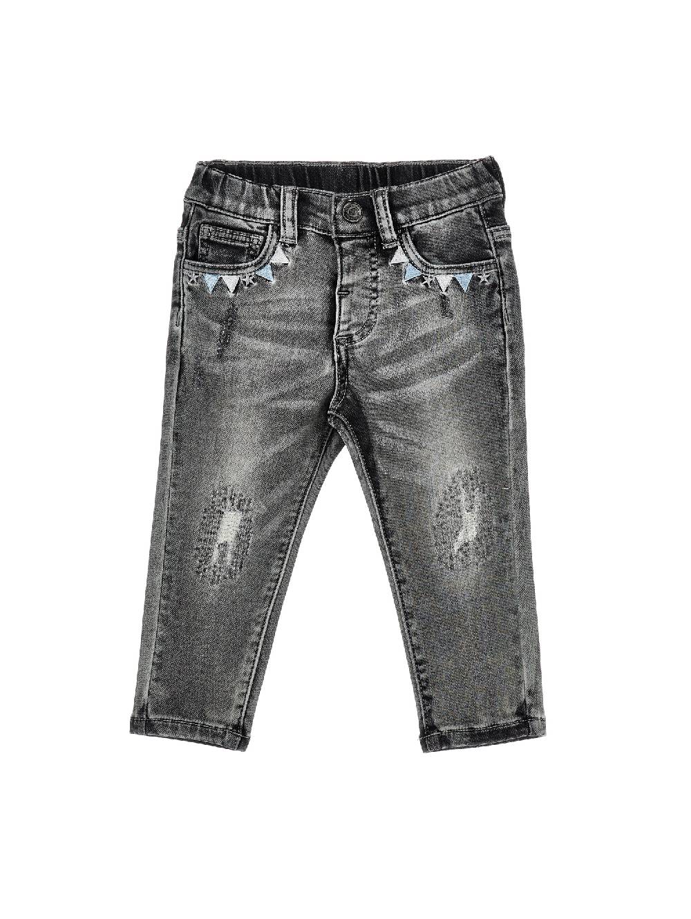 Monnalisa Pantaloni denim con ricami Shopping Online