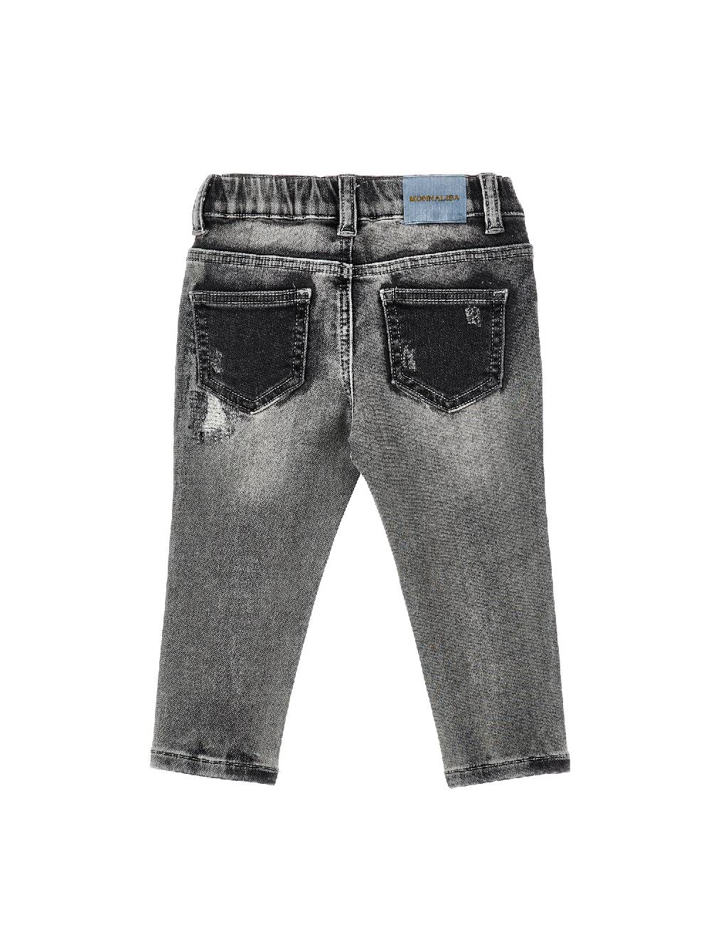 Monnalisa Pantaloni denim con ricami Shopping Online