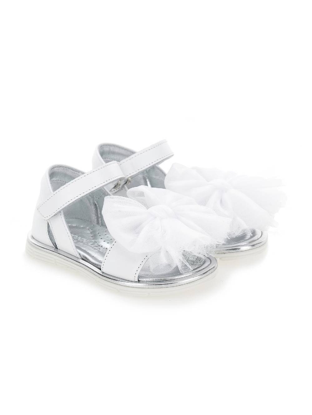 Monnalisa Sandali pelle con fiocchi tulle Duty-free