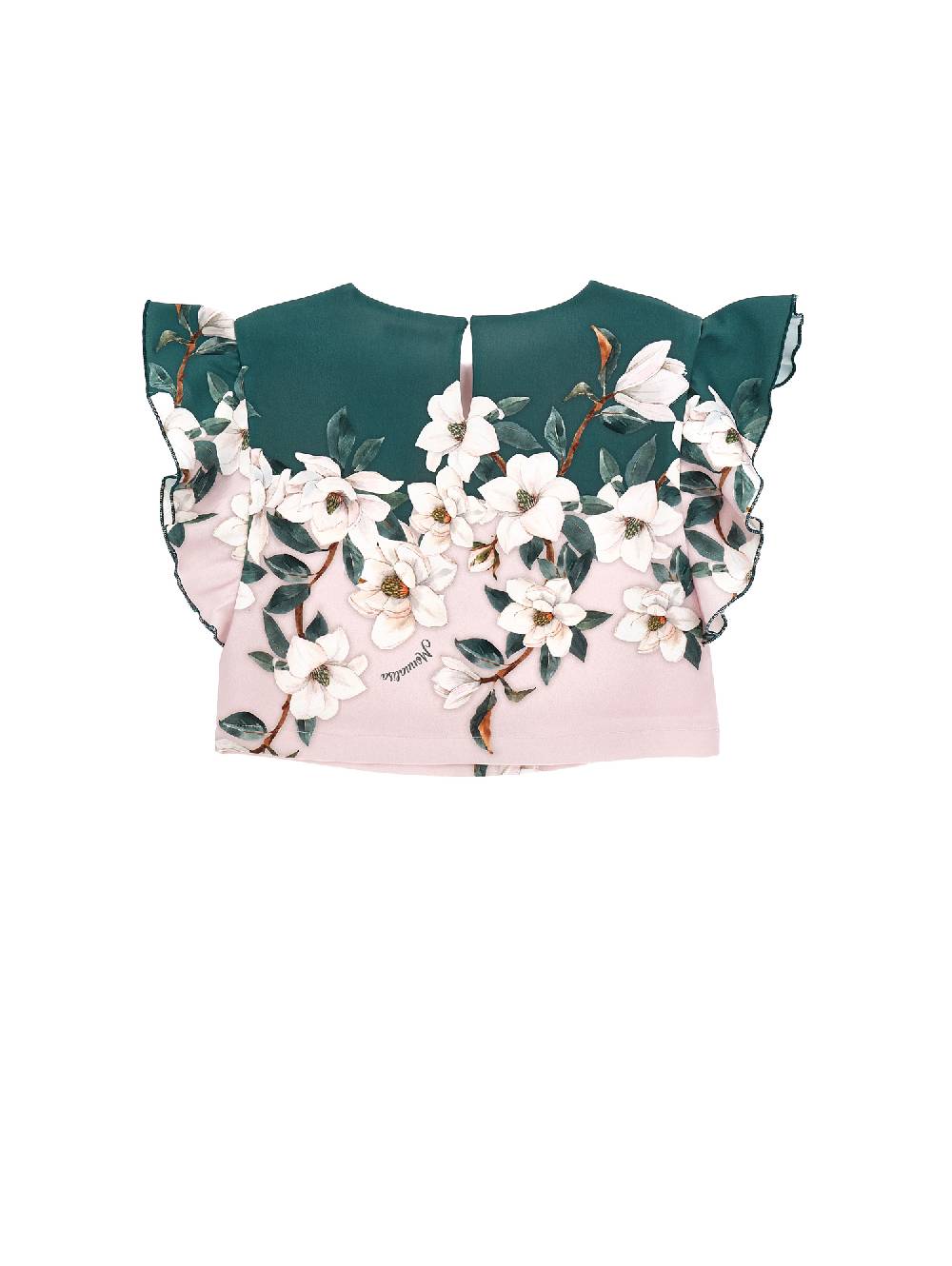 Monnalisa Top cropped stampa magnolie Online