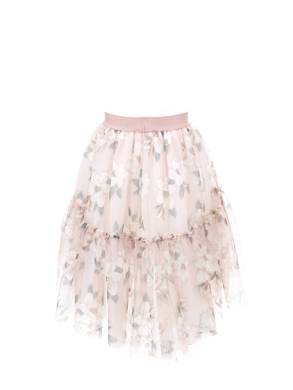 Monnalisa Gonna tulle stampa magnolia Saldi