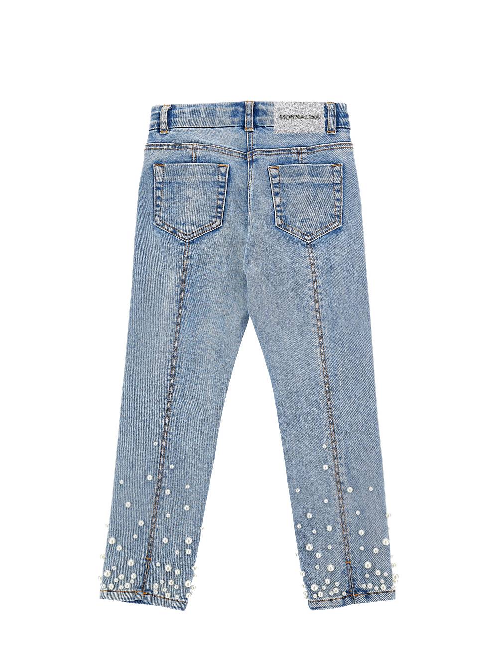 Monnalisa Jeans con perle degradè Moda