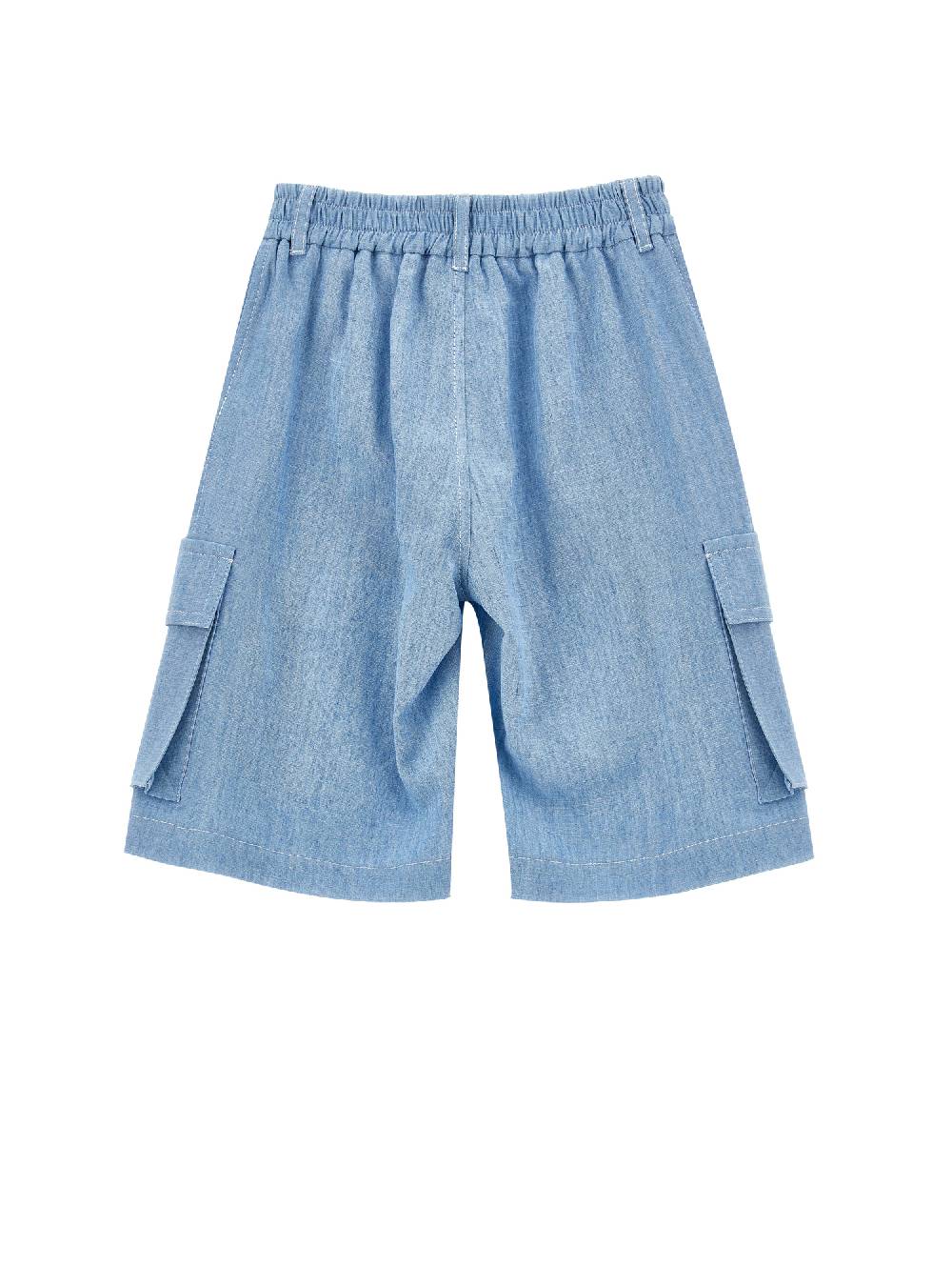 Monnalisa Bermuda chambray cargo Enormi sconti