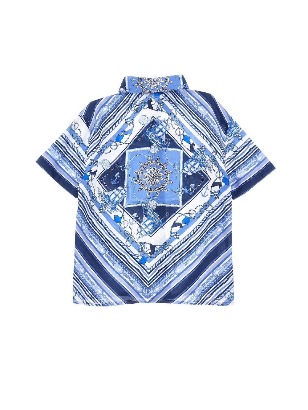 Monnalisa Camicia viscosa stampa marine Officina