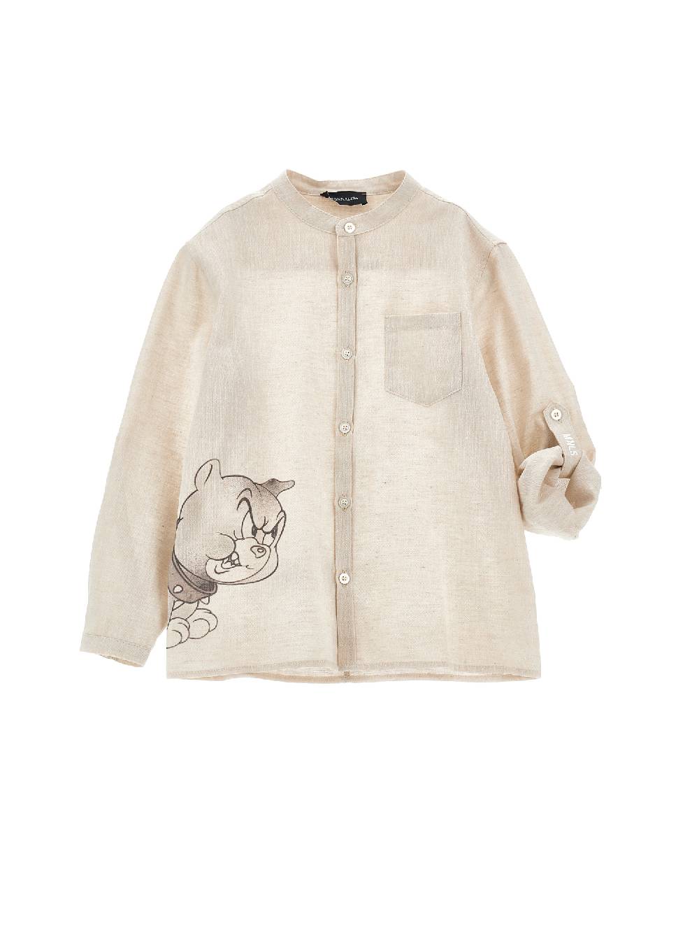 Monnalisa Camicia lino Spike In Linea