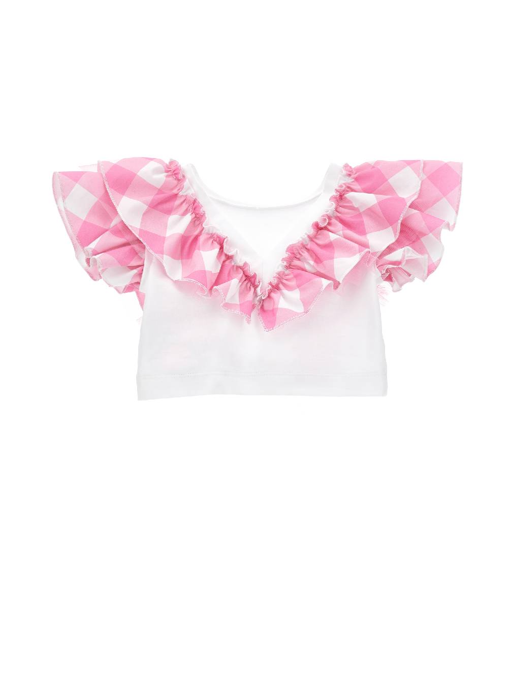 Monnalisa T-shirt con rouche vichy Novità