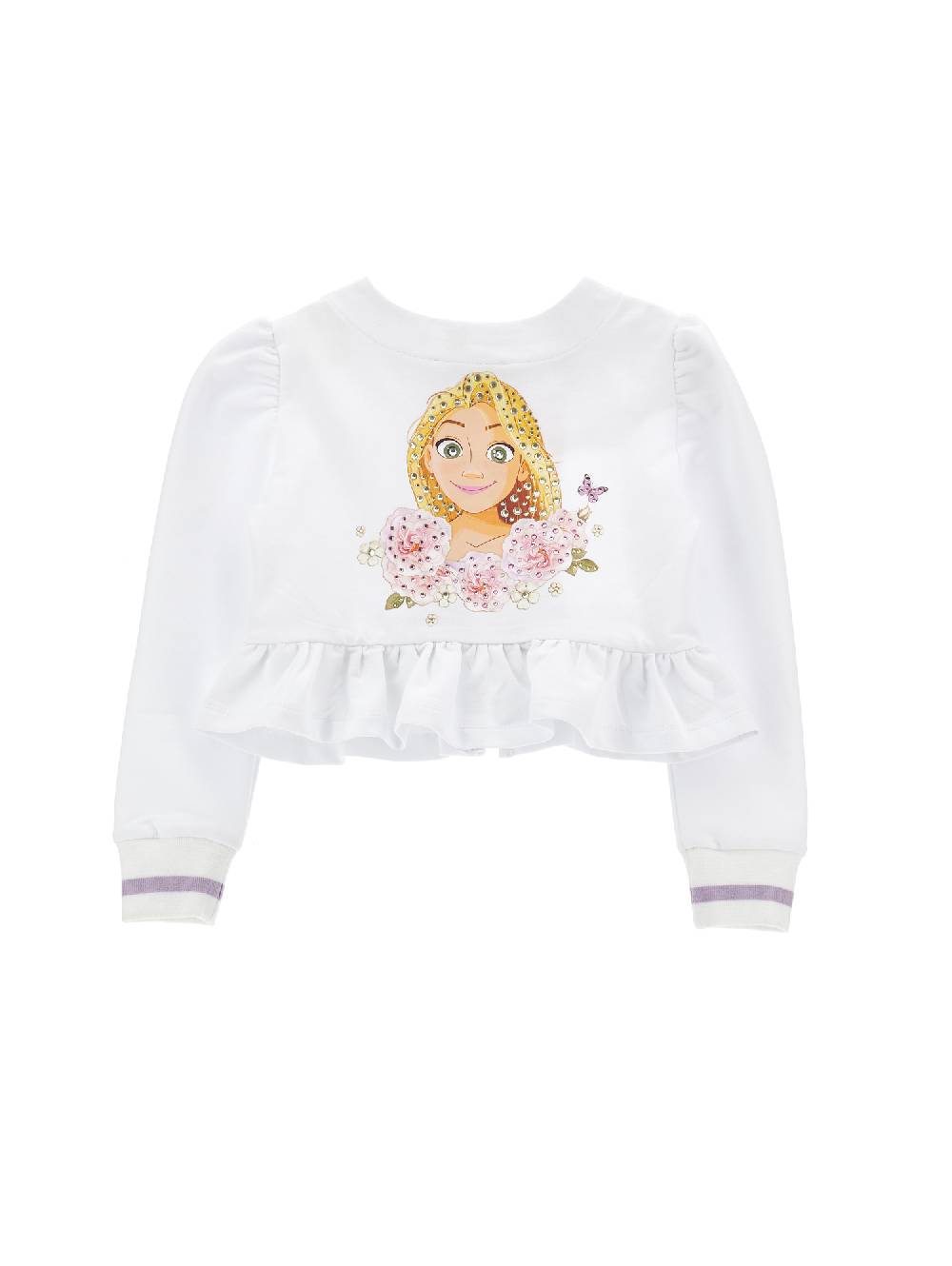 Monnalisa Felpa aperta Rapunzel con galette Outlet