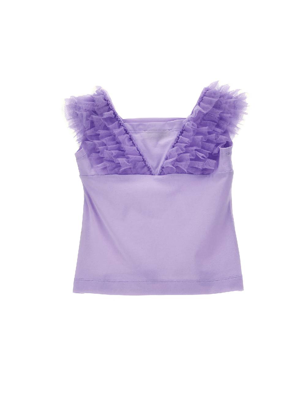 Monnalisa Canotta jersey dettagli tulle In Saldo