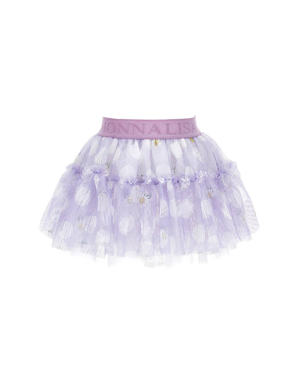 Monnalisa Gonna tulle pois e margherite Prezzo di fabbrica