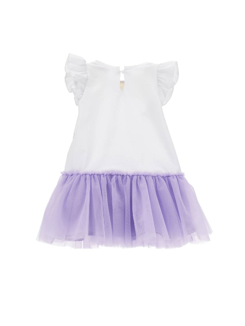 Monnalisa Abito jersey con balza in tulle Black Friday