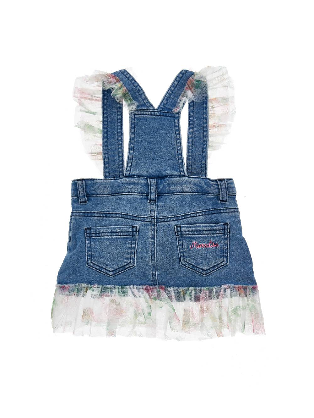 Monnalisa Salopette denim con ruches Lightning offer