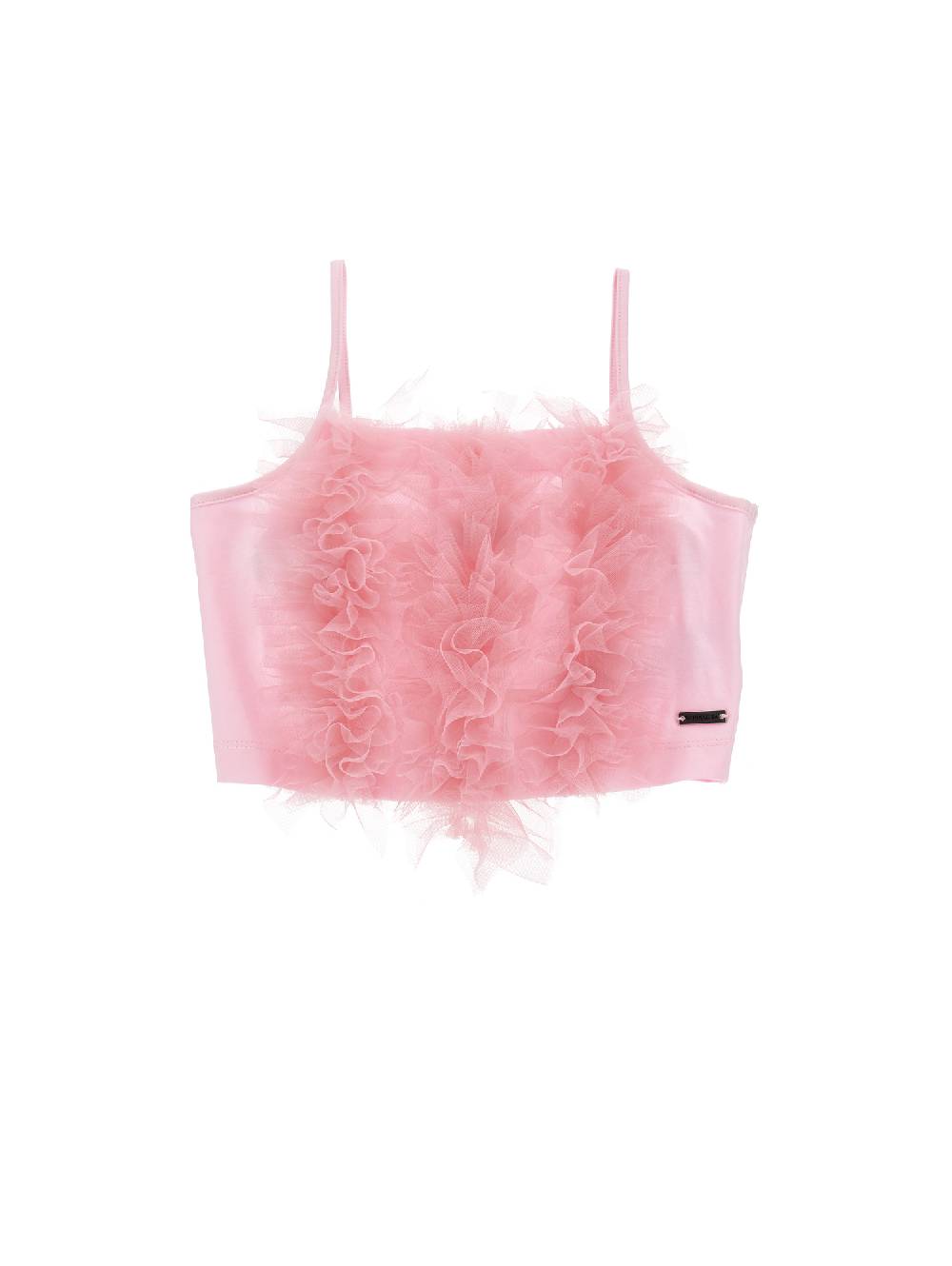 Monnalisa Top cotone con rouches tulle Sconti questo mese