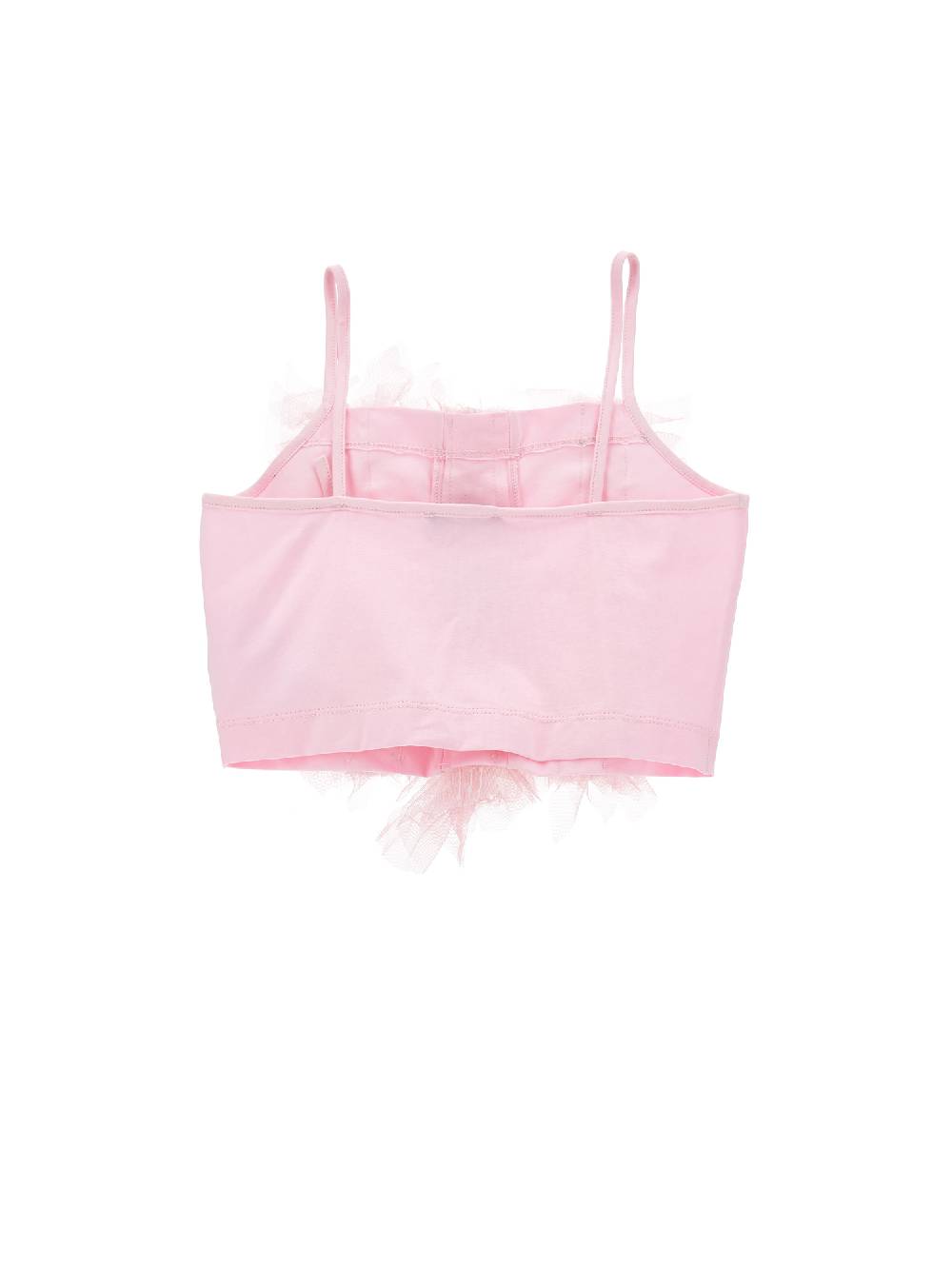 Monnalisa Top cotone con rouches tulle Sconti questo mese