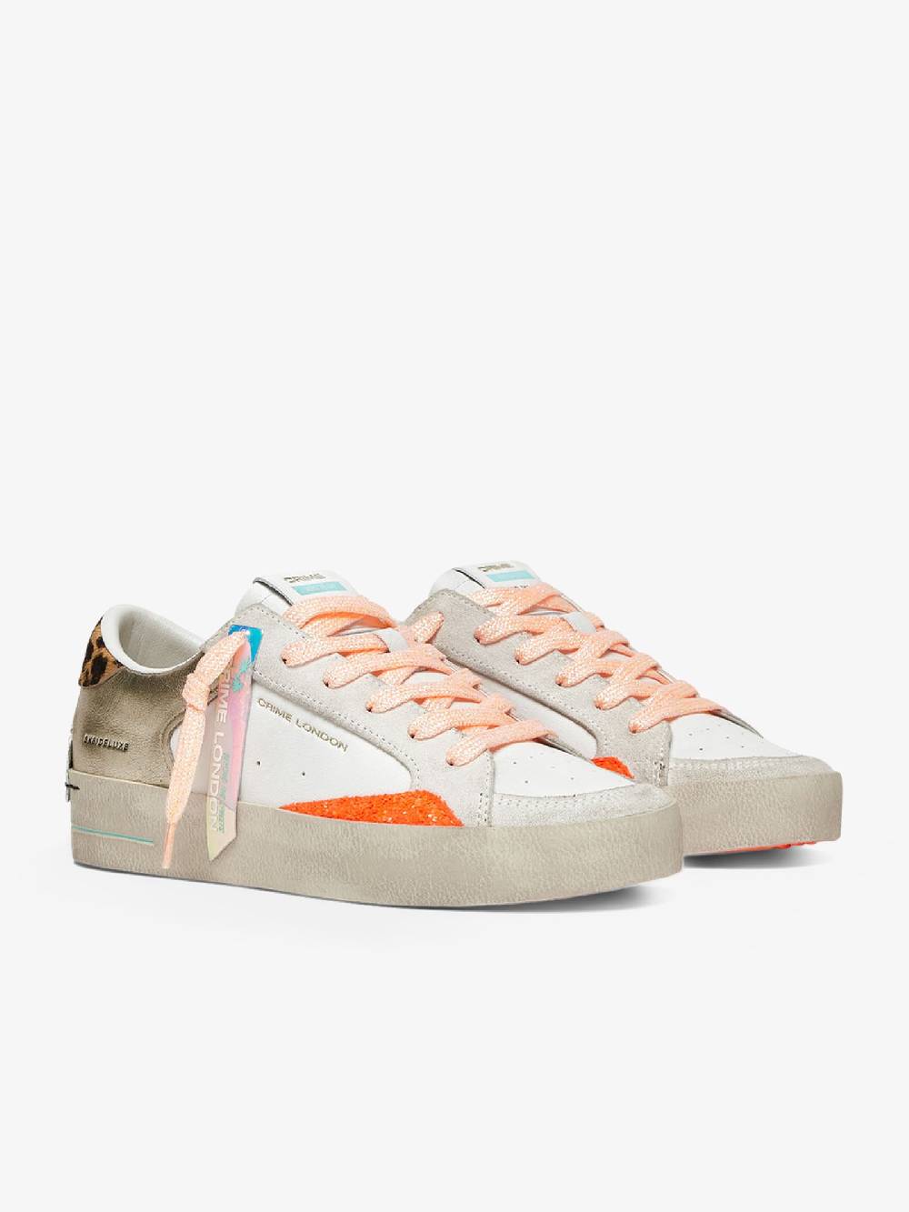 CRIME LONDON Sneakers SK8 Deluxe 27101PP6 donna pelle bianco Offerte speciali