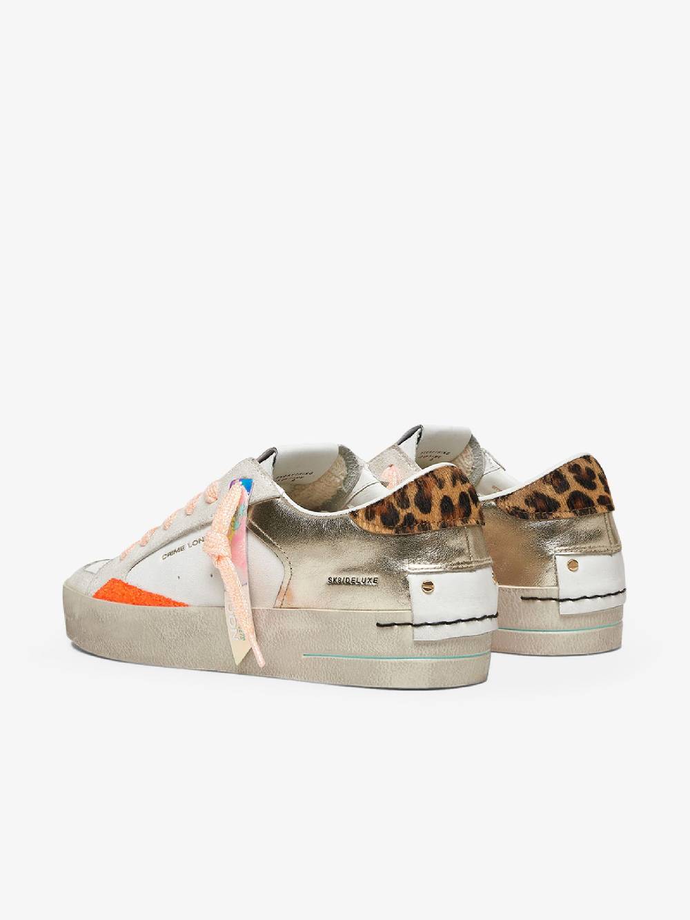 CRIME LONDON Sneakers SK8 Deluxe 27101PP6 donna pelle bianco Offerte speciali