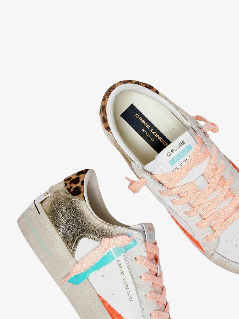 CRIME LONDON Sneakers SK8 Deluxe 27101PP6 donna pelle bianco Offerte speciali