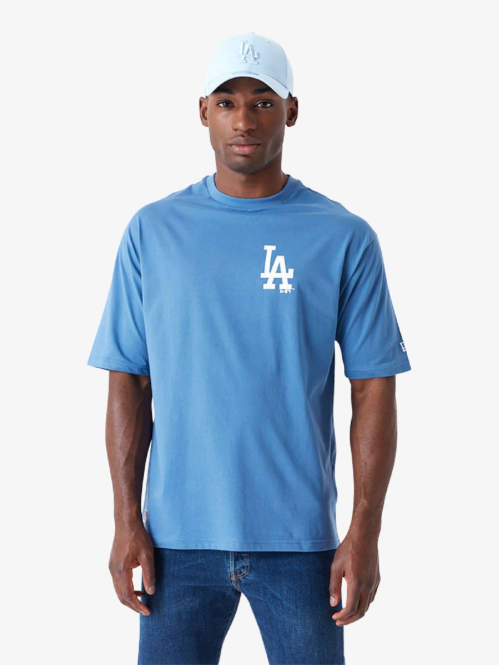 NEW ERA T-shirt Oversize LA Dodgers MLB World Series 60502659 uomo cotone azzurro Comprare a buon mercato