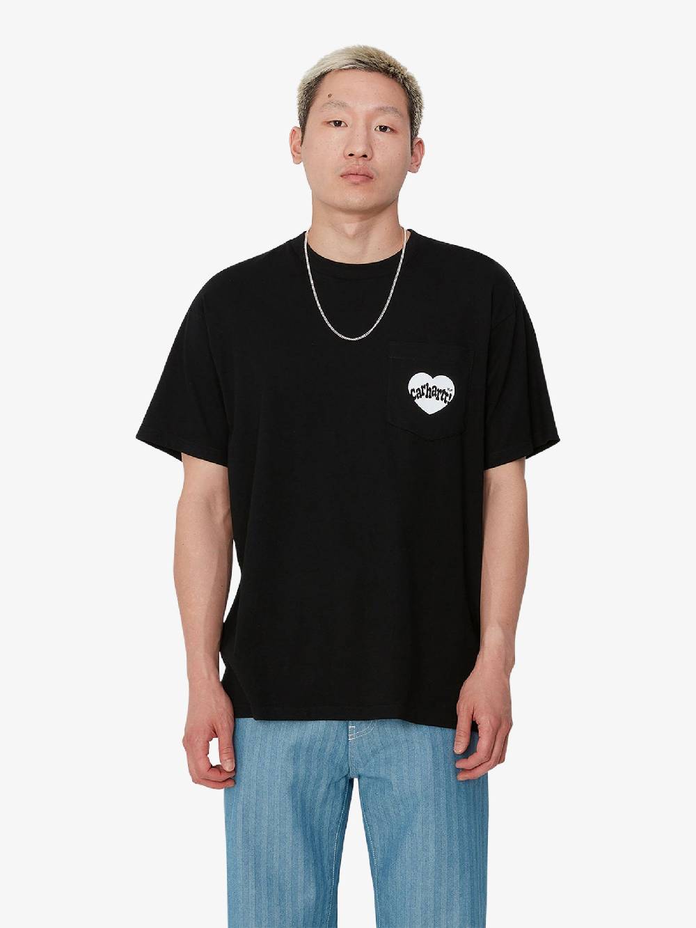 CARHARTT WIP T-shirt S/S Amour Pocket I033675_ uomo cotone nero Fornitura limitata
