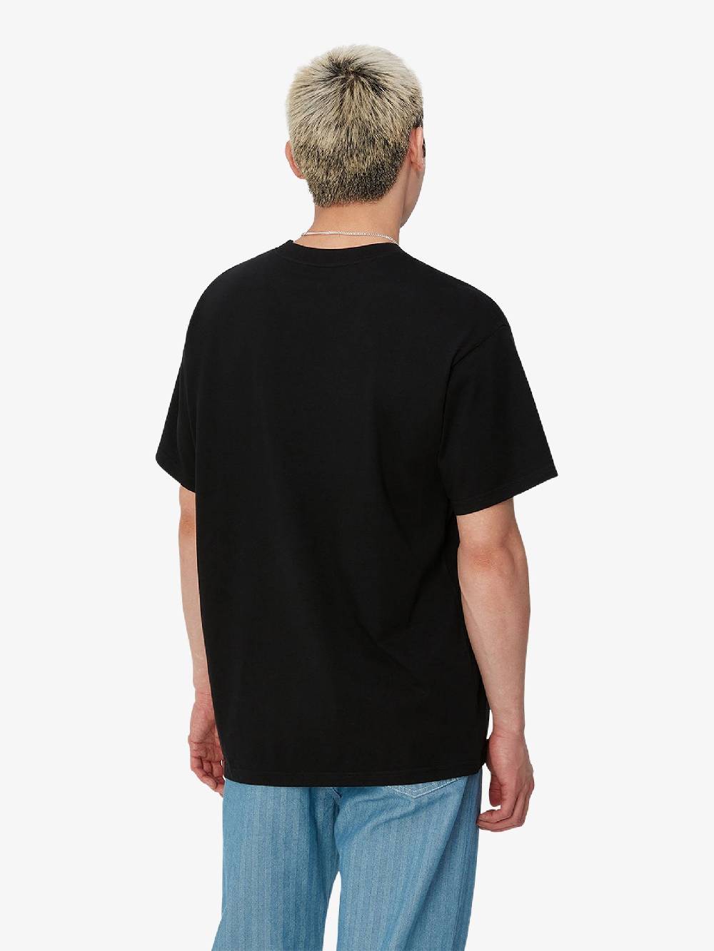 CARHARTT WIP T-shirt S/S Amour Pocket I033675_ uomo cotone nero Fornitura limitata