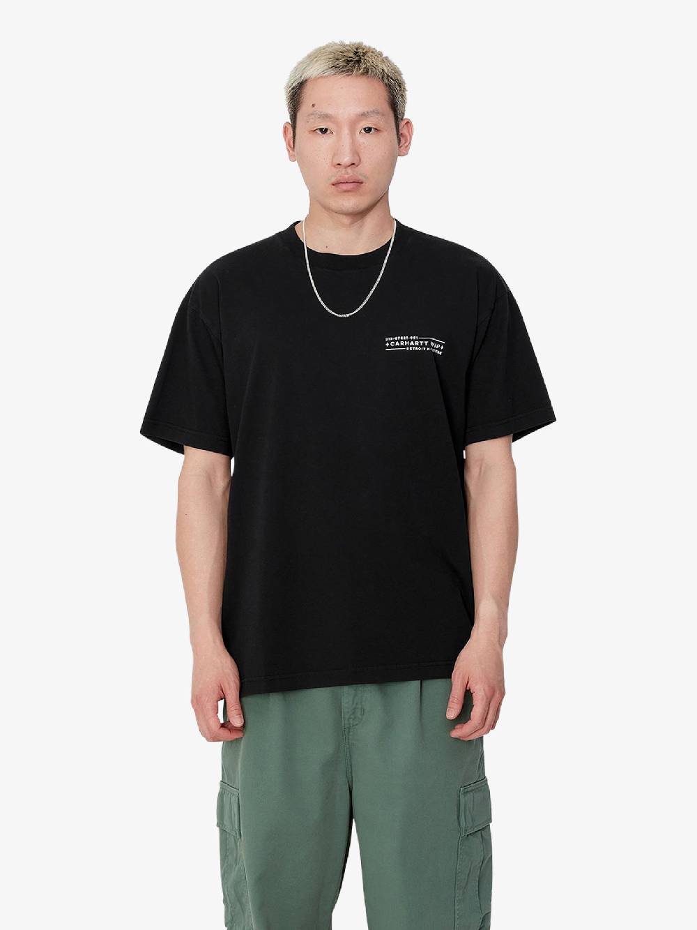 CARHARTT WIP T-shirt S/S Stamp I033670_ uomo cotone nero Vendite stagionali