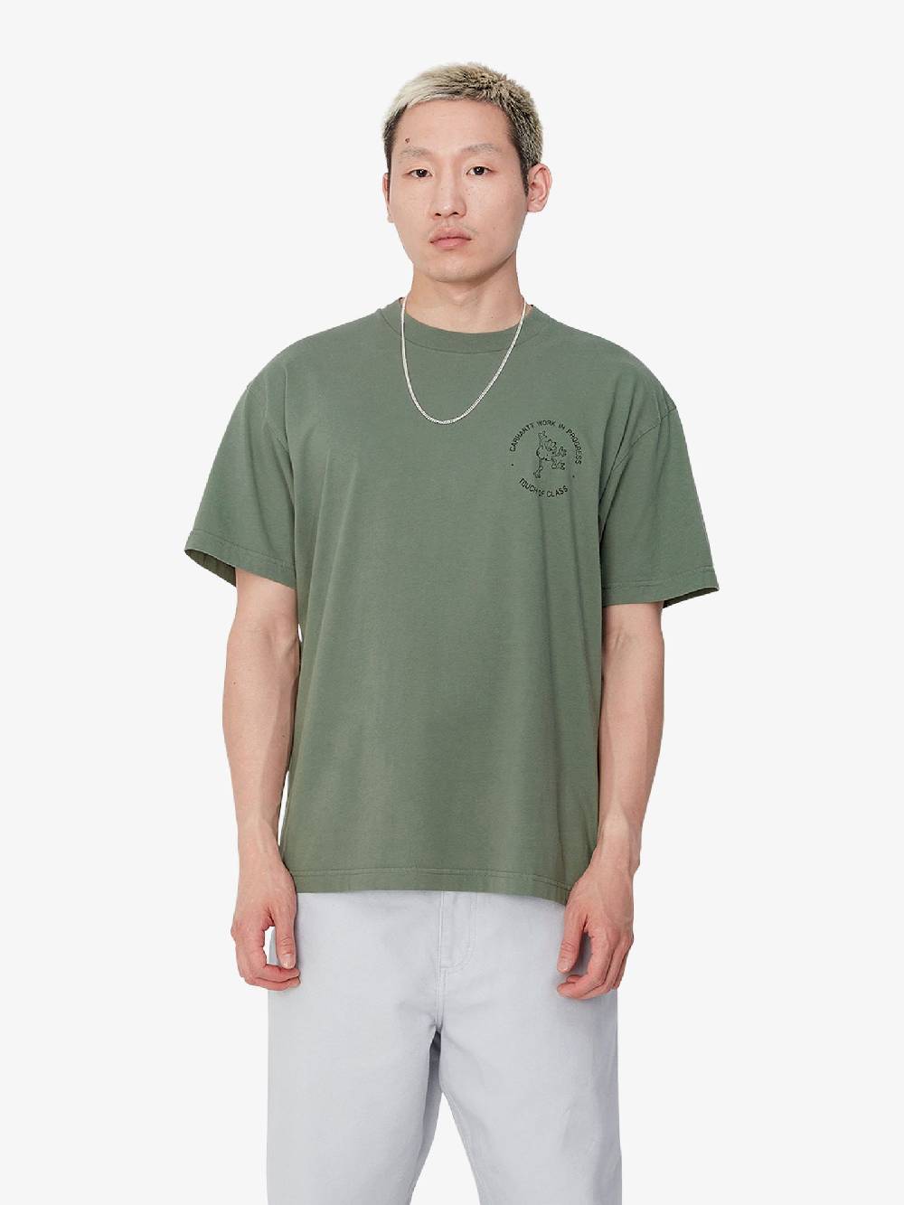 CARHARTT WIP T-shirt S/S Stamp I033670_ uomo cotone verde Black Friday
