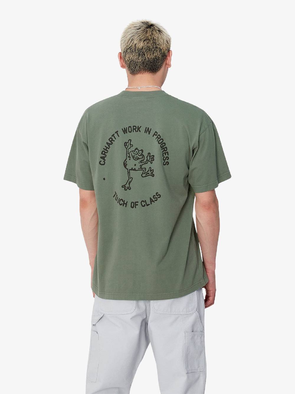 CARHARTT WIP T-shirt S/S Stamp I033670_ uomo cotone verde Black Friday
