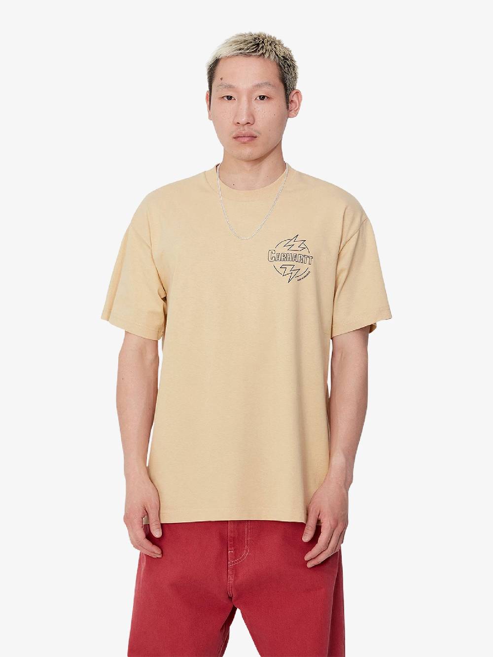 CARHARTT WIP T-shirt S/S Ablaze I033639_ uomo cotone beige Offerta natalizia