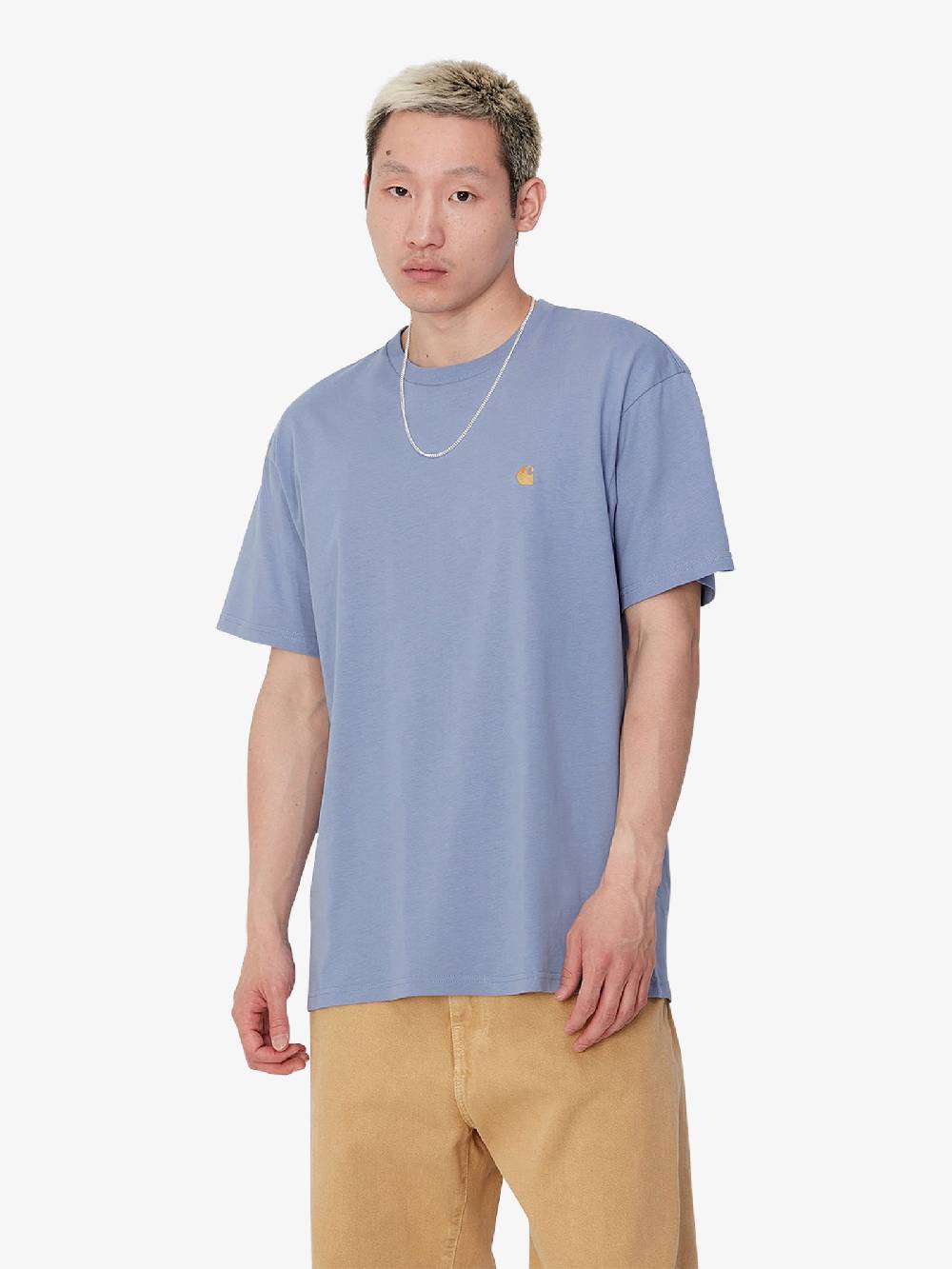 CARHARTT WIP T-shirt S/S Chase T-Shirt I026391_ uomo cotone blu Online Outlet