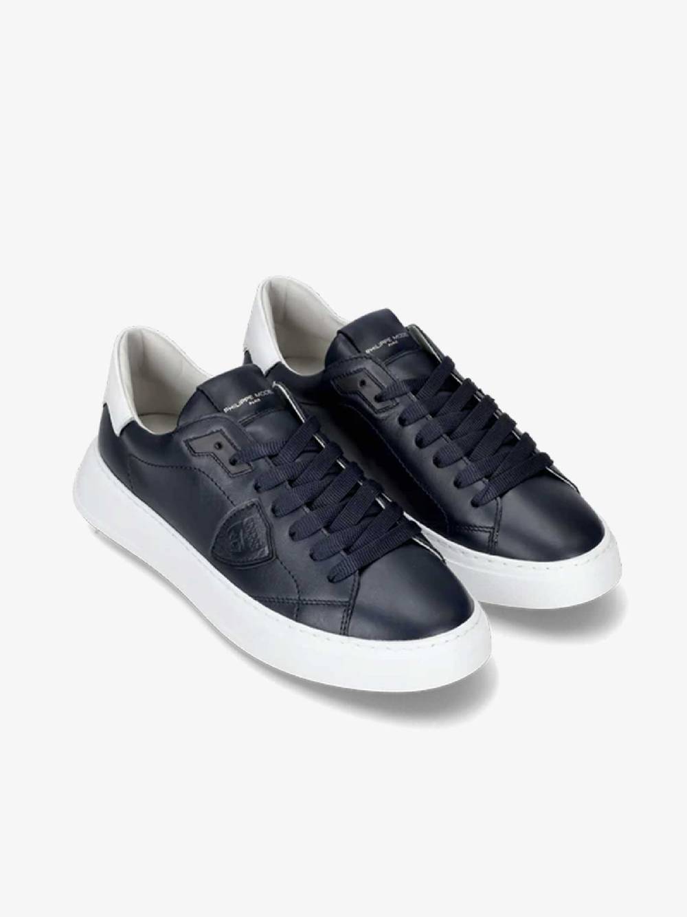 PHILIPPE MODEL Sneakers Temple Low BTLU uomo pelle blu Ultimi due giorni