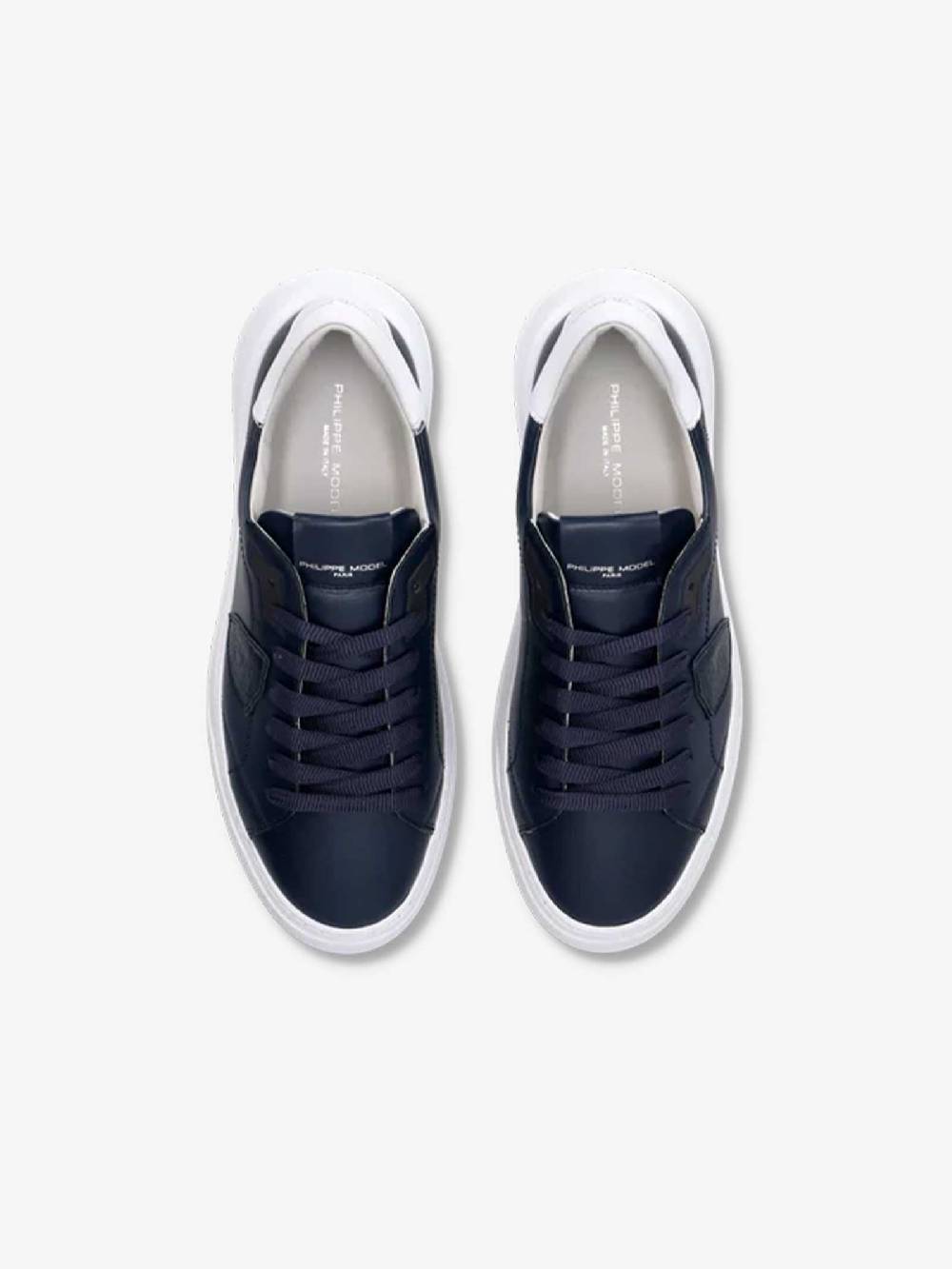 PHILIPPE MODEL Sneakers Temple Low BTLU uomo pelle blu Ultimi due giorni