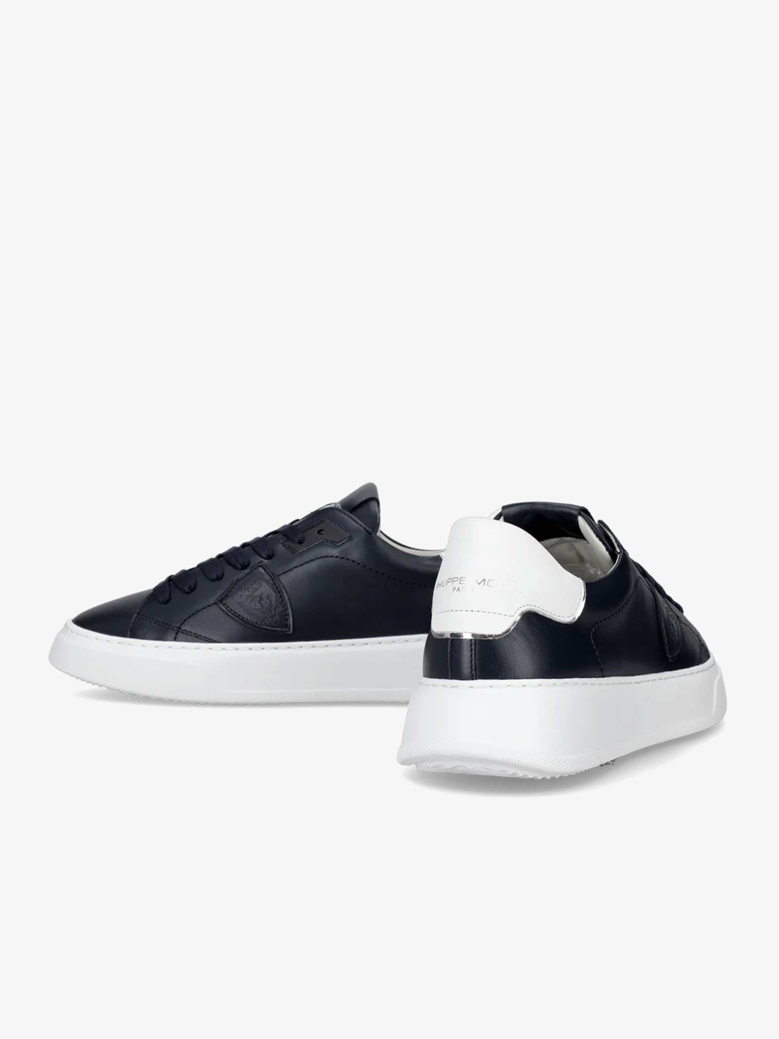 PHILIPPE MODEL Sneakers Temple Low BTLU uomo pelle blu Ultimi due giorni