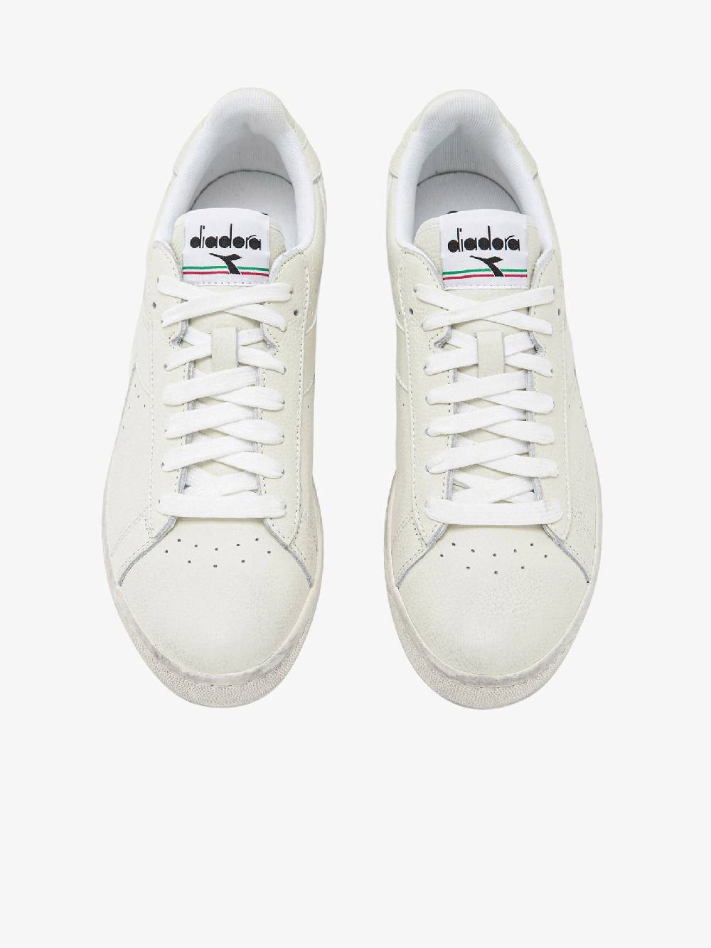 DIADORA Sneakers Game L Low Waxed 501.178301_ uomo in pelle bianco Trasporto libero internazionale