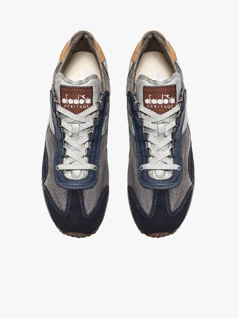 DIADORA Sneakers EQUIPE H DIRTY STONE WASH EVO 201.174736_ uomo pelle blu Esporta salva