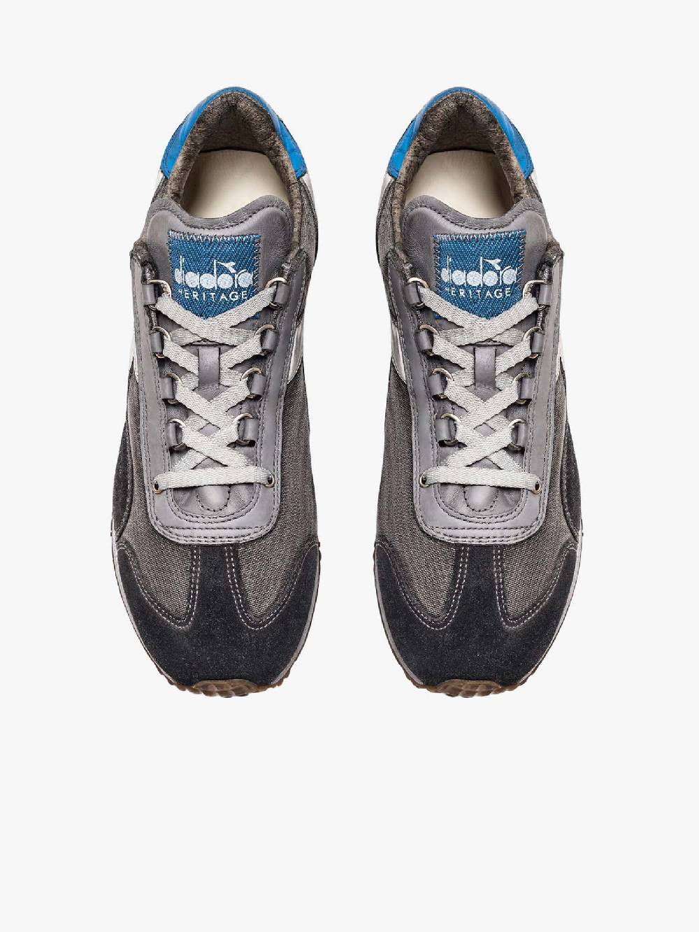 DIADORA Sneakers EQUIPE H DIRTY STONE WASH EVO 201.174736_ uomo pelle grigio Black Friday Prezzi