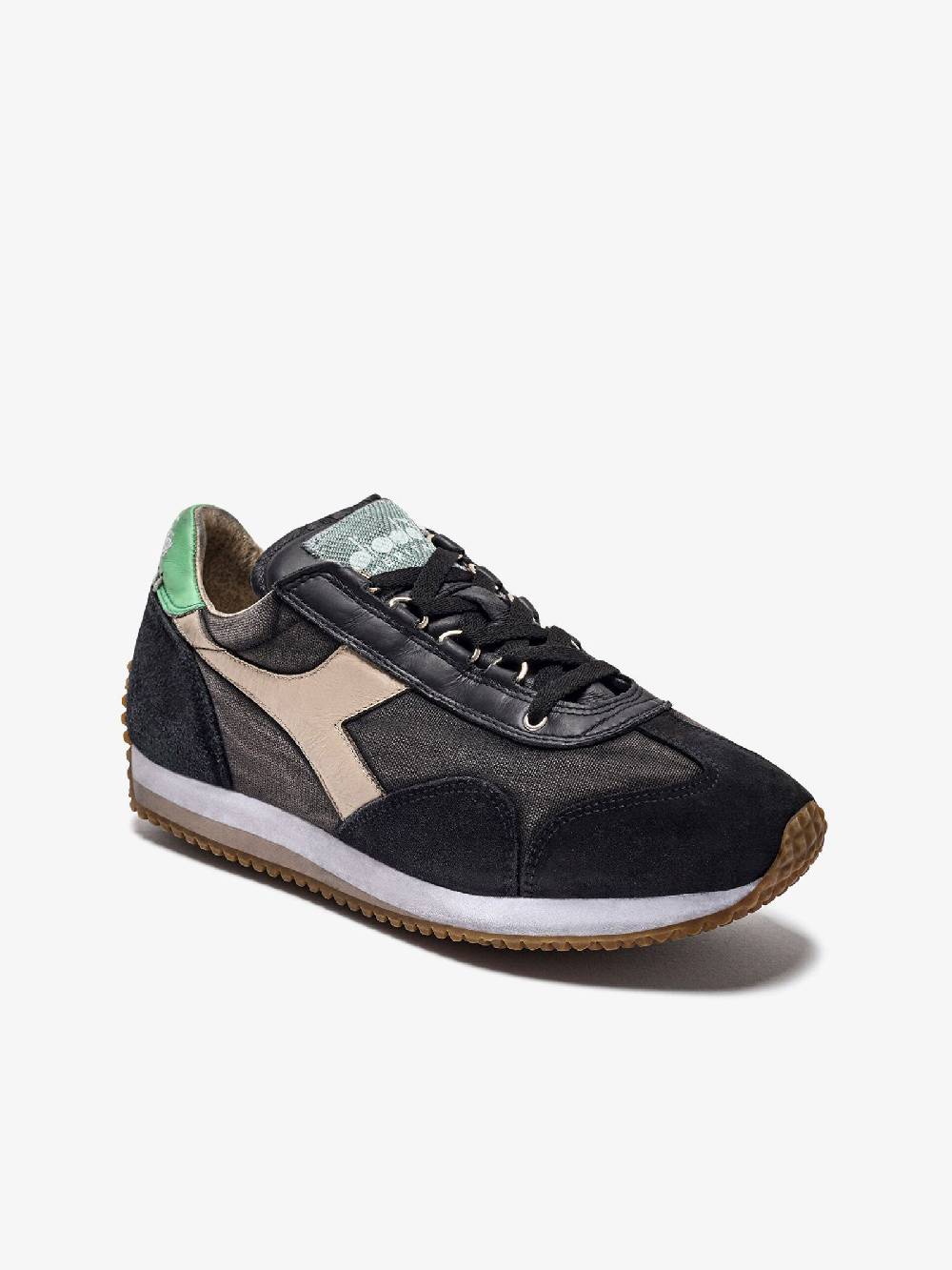 DIADORA Sneakers EQUIPE H DIRTY STONE WASH EVO 201.174736_ uomo pelle nero Duty-free