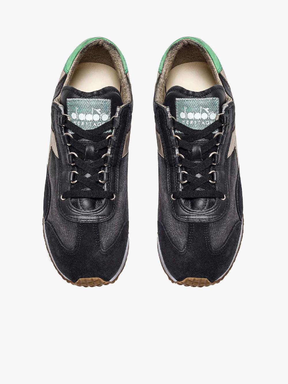 DIADORA Sneakers EQUIPE H DIRTY STONE WASH EVO 201.174736_ uomo pelle nero Duty-free