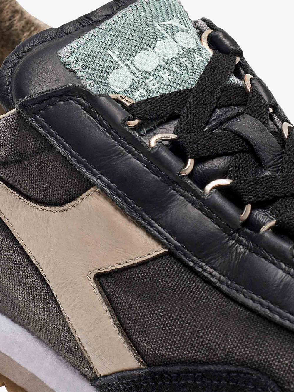 DIADORA Sneakers EQUIPE H DIRTY STONE WASH EVO 201.174736_ uomo pelle nero Duty-free
