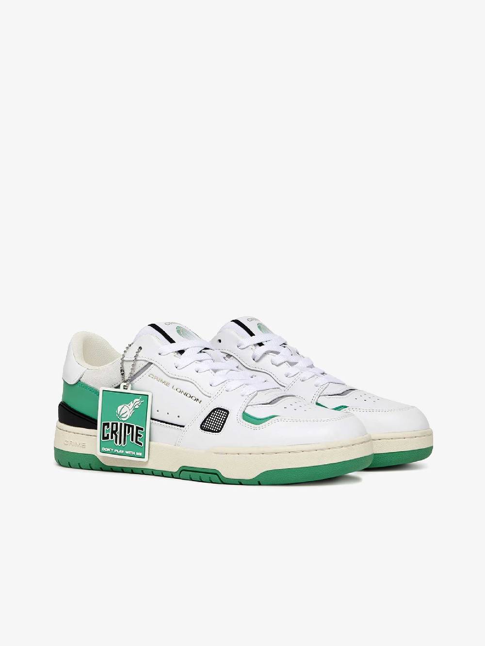 CRIME LONDON Sneakers OffCourt 17300PP6 uomo in pelle verde 50% di sconto per tempo limitato
