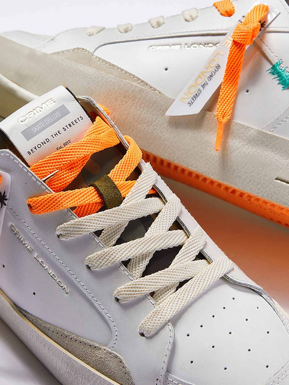 CRIME LONDON Sneakers Sk8Deluxe 17104PP6 uomo in pelle bianco Italy