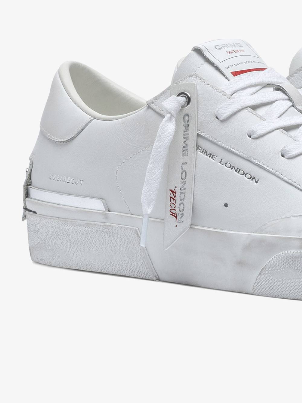 CRIME LONDON Sneakers Recut 17051PP6 uomo in pelle bianco Italia