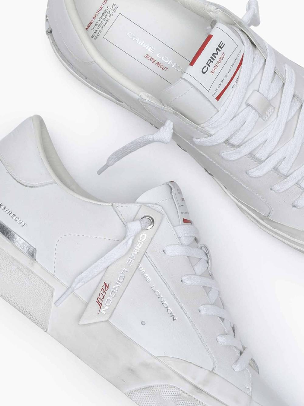 CRIME LONDON Sneakers Recut 17051PP6 uomo in pelle bianco Italia