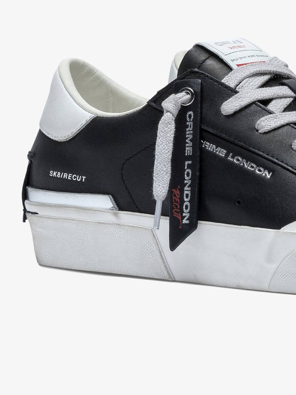 CRIME LONDON Sneakers Recut 17050PP6 uomo in pelle nero In Linea