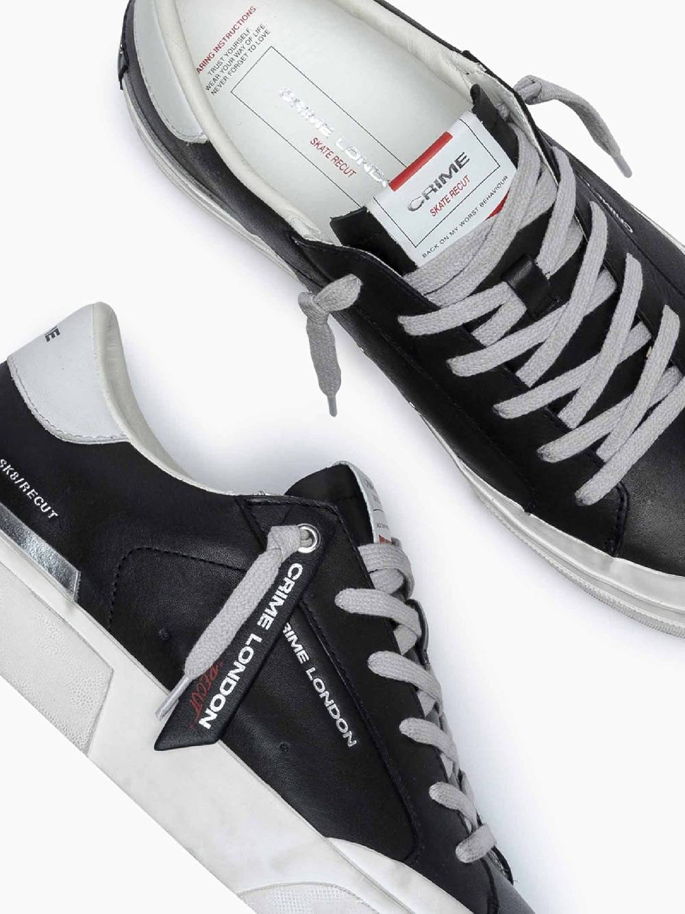 CRIME LONDON Sneakers Recut 17050PP6 uomo in pelle nero In Linea