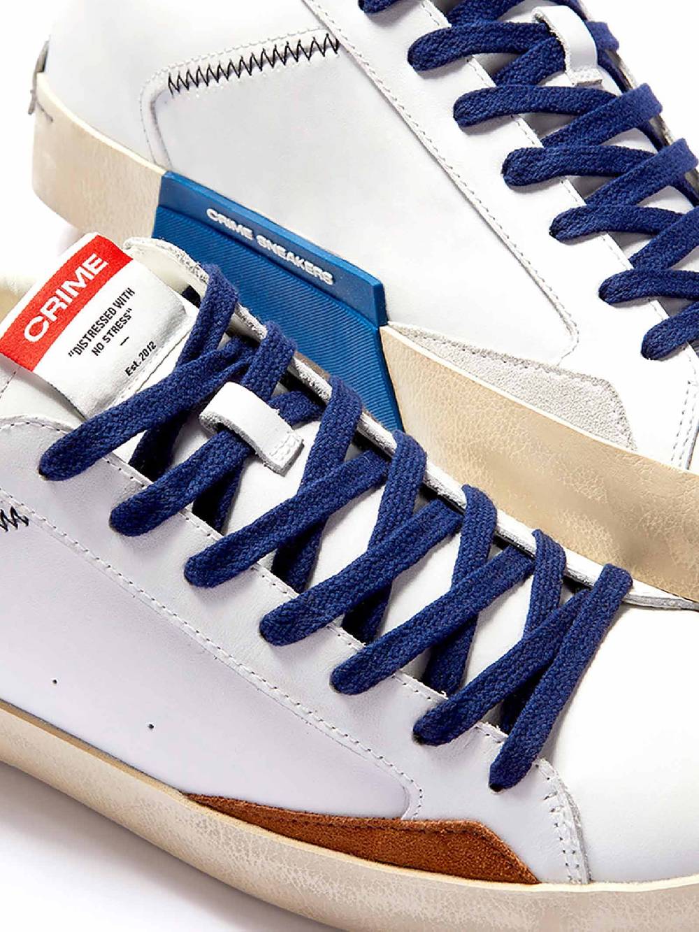 CRIME LONDON Sneakers Distressed 17002PP6 uomo in pelle bianco Nuovo