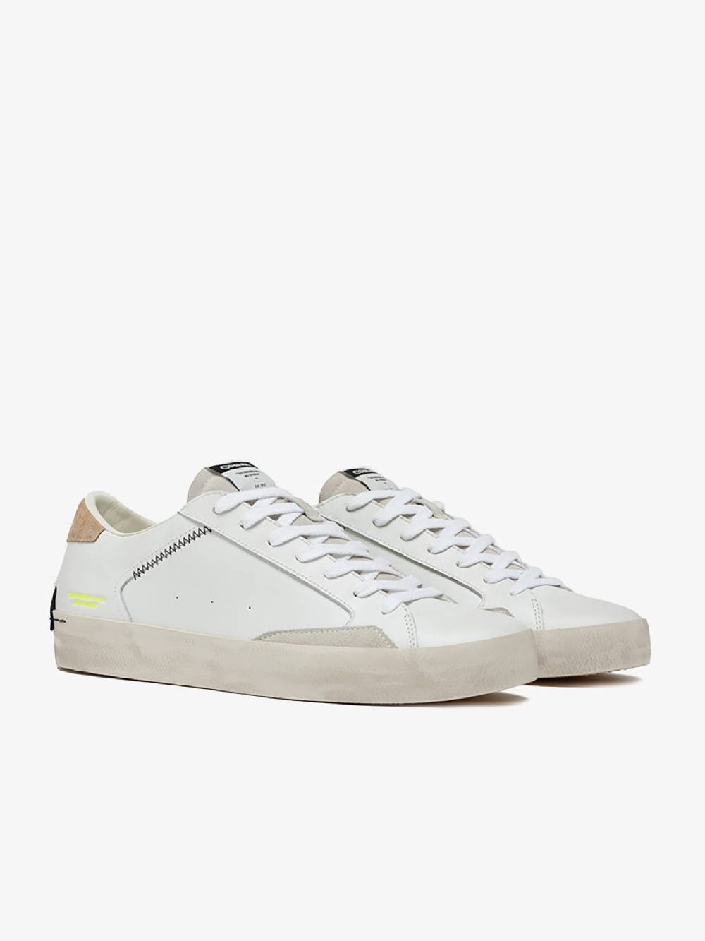 CRIME LONDON Sneakers Distressed 17001PP6 uomo in pelle bianco Qualità