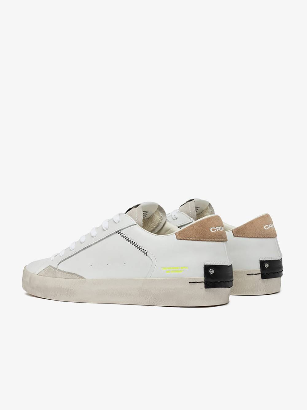 CRIME LONDON Sneakers Distressed 17001PP6 uomo in pelle bianco Qualità