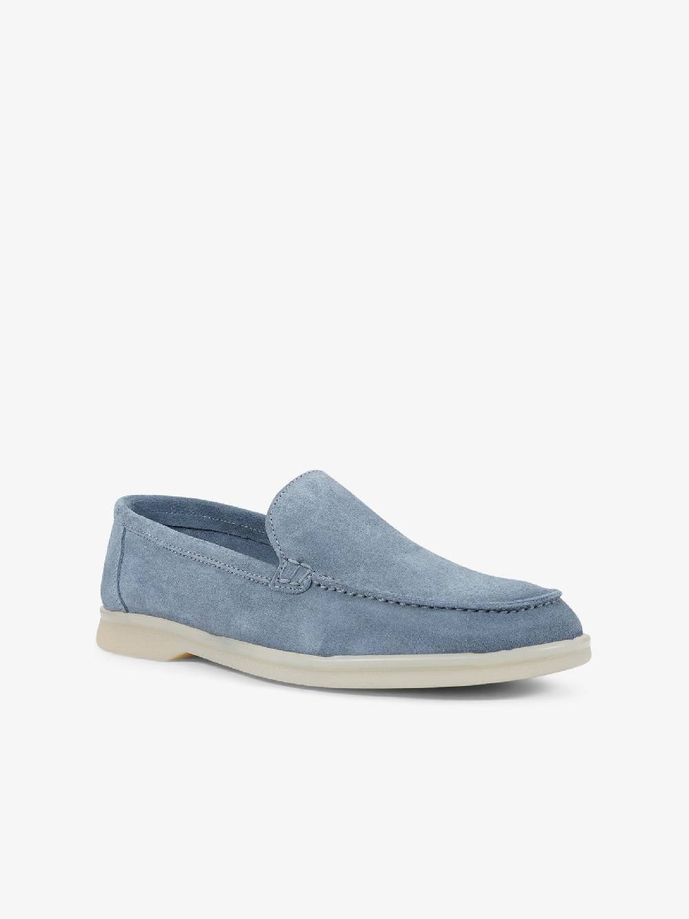 LORIS LORENZO Scarpe basse LORI27 uomo camoscio azzurro Offerte giornaliere