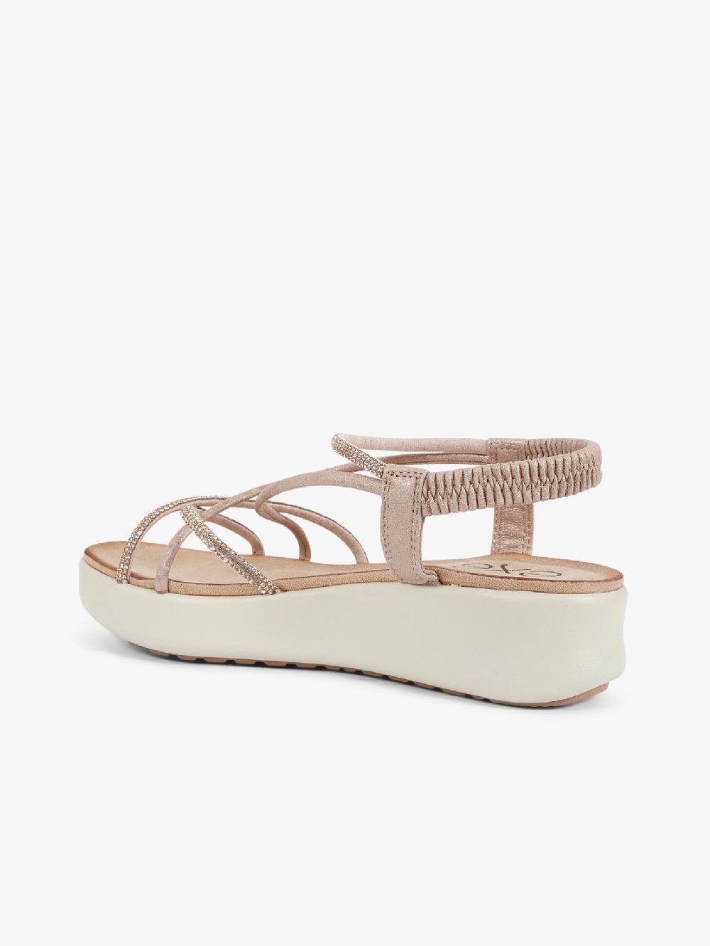 EXE' Sandali con zeppa con strass BZX33170 donna oro 50% di sconto con spedizione gratuita