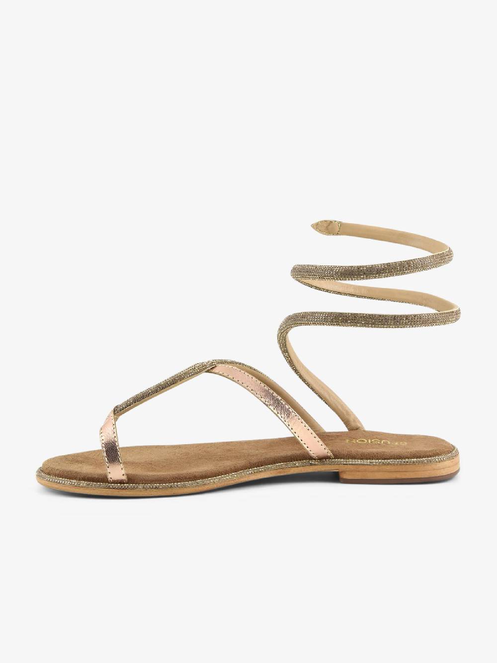 CB FUSION Sandali bassi Wrap up con strass CBF.R224019 donna pelle oro Officina